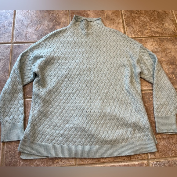 Vince Camuto Soft Light Blue Knit Mock Neck Sweater - Picture 3 of 4